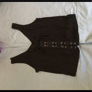 Black Tie Up Crop Top